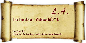 Leimeter Adeodát névjegykártya